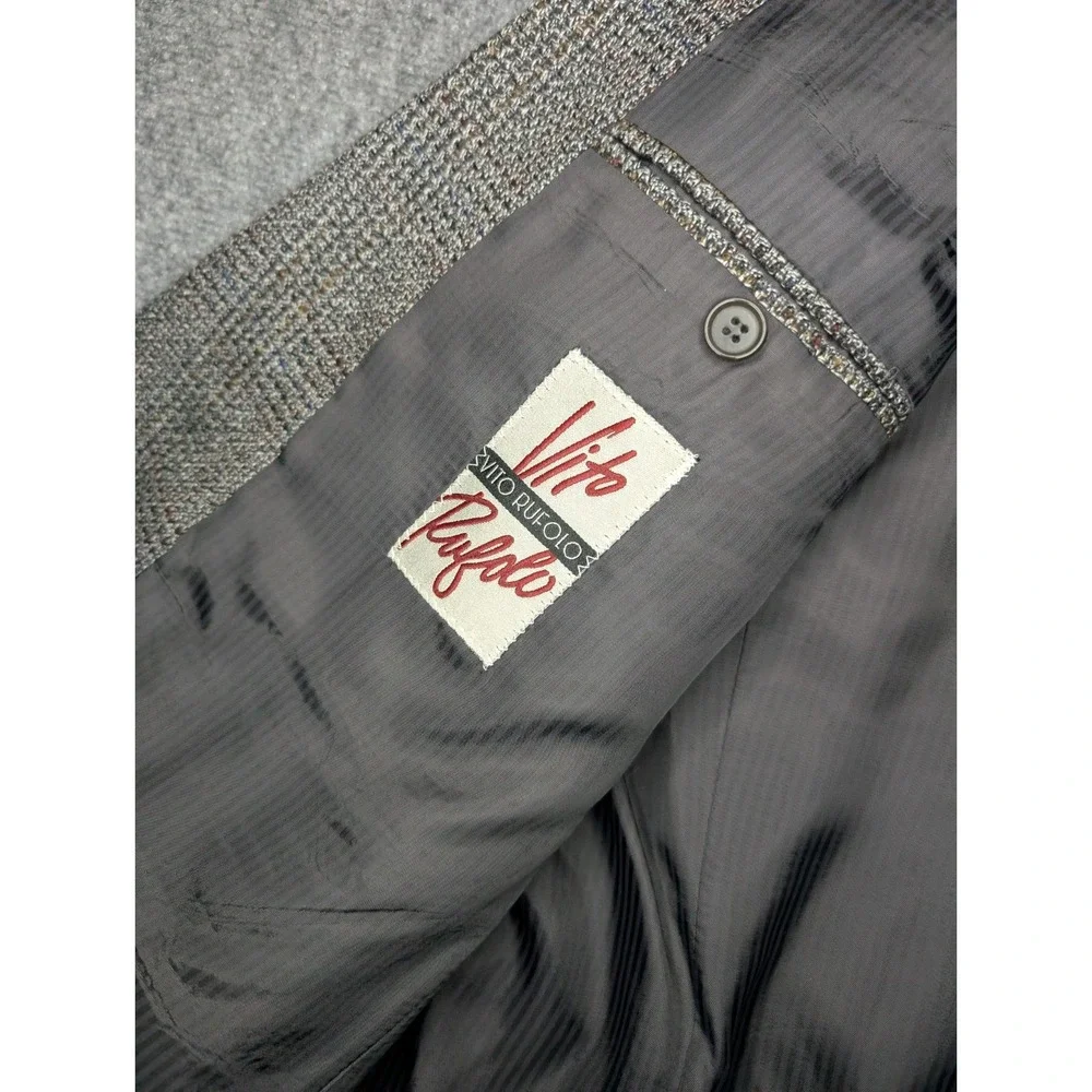 Vito Rufolo Wool Silk Mens Blazer Suit Jacket Size 44‎ LN Sport Coat Gray Tweed